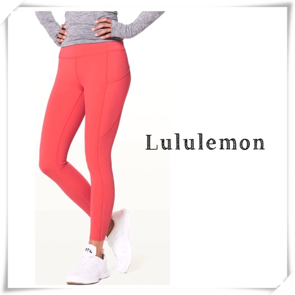 Lululemon Fast & Free 7/8 Tight Leggings Orange